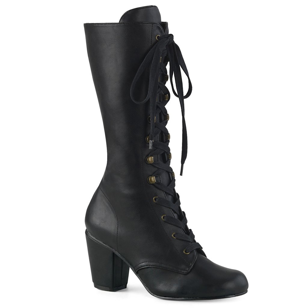 Bottes Hauteur Genoux Demonia Vivika 205 Vegan Cuir Femme - Noir 37480-TGVN